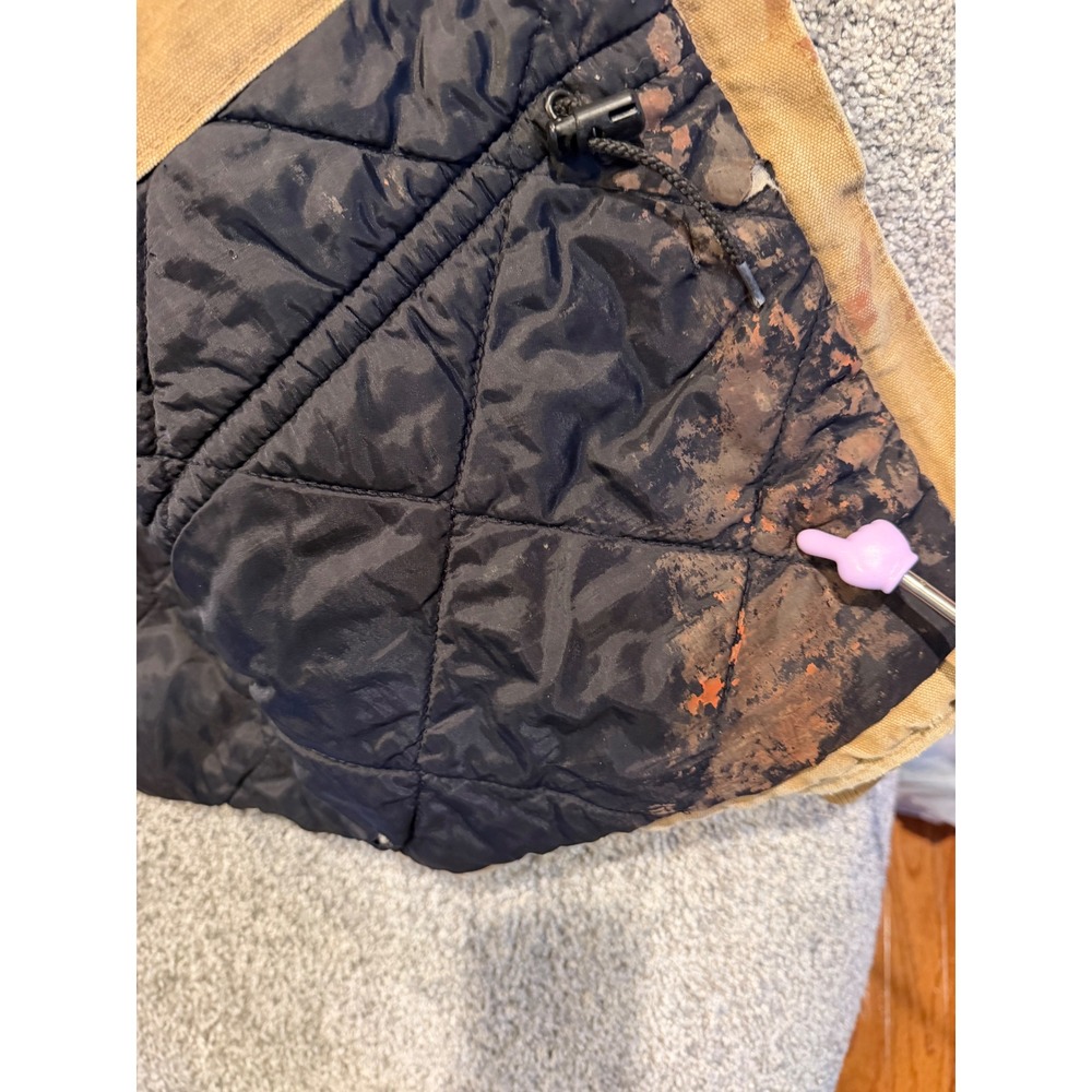 Carhartt Jacket Women Medium Brown WC026 CML Distressed Canvas Quilt Lined Coat* - Picture 14 of 16